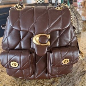 Coach Leather Chocolate pillow quilt 
Backpack NWOT
